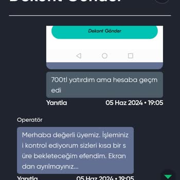 Baywin Para Yatırdım Hesaba Geçmedi