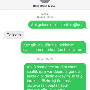 Daikin Yetkili Servis Randevu Şikayeti
