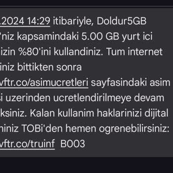 Vodafone Paket Aşım Ücreti