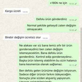 Tafetta Still Kullanılmış Ürün Değişiminde Kargo Ücreti İstiyorlar