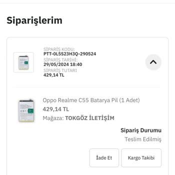 Tokgöz İletişim Epttavm'den Aldığım C55 Bataryası Şarj Olmuyor Ve Destek Alamıyorum