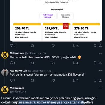 Millenicom İnternet Hizmetini Haksız Ve Fazla Faturalandırması