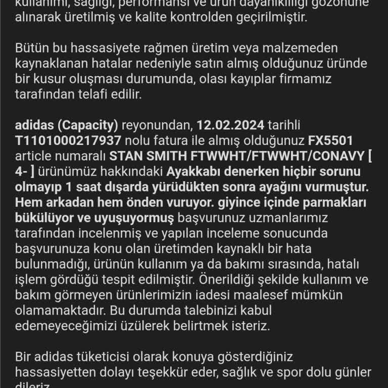 adidas Aldığım Ayakkabı Ayağımı Parçaladı, Yardım Bekliyorum!