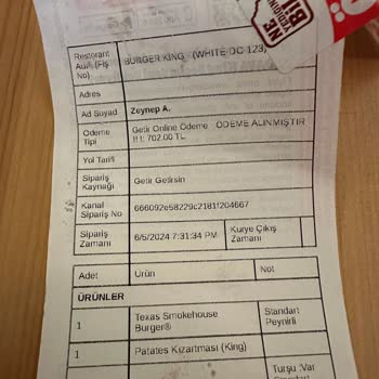 Getir Burger King Hatalı, Eksik Ürün Ve İlgisiz Müşteri Temsilcileri