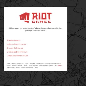 Riot Games Site Sorunları Hatası