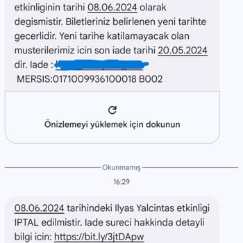 Etkinlik Erteleme, Sonrasında İptali - Milyon Performance Hall-biletix