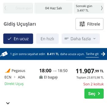 Pegasus Biletimizi İptal Etti