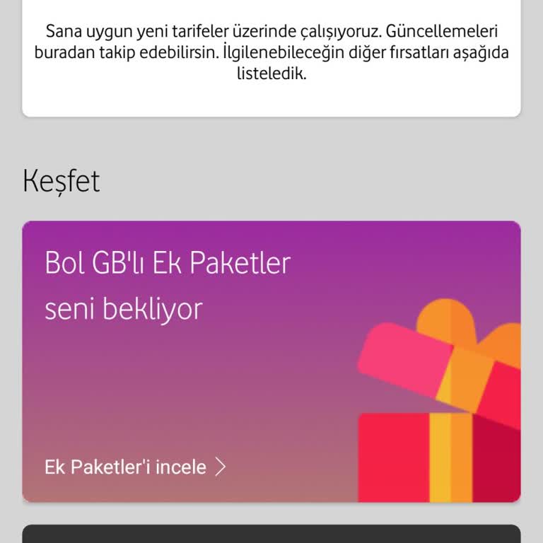Vodafone Yanımda Uygulamasında Geçebileceğim Tarife Bulunmamakta.
