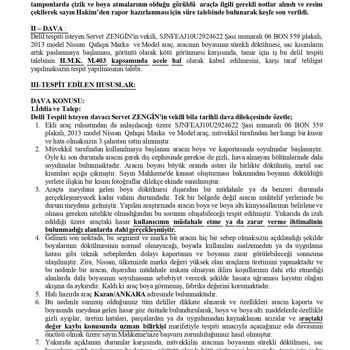 Nissan Boyası Dökülen Aracım İçin Adalet Arıyorum!