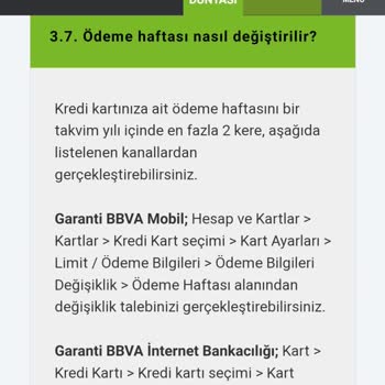 Garanti Bankası Ekstre Ödeme Haftası