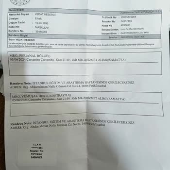 İstanbul Eğitim Araştırma Hastanesi MR Randevusu İptali Ve Sağlık Personelinin Tutarsızlığı