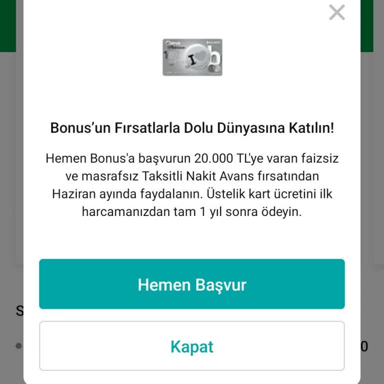 Garanti Bonus Premium Kartımda Faizsiz Nakit Avans Sorunu