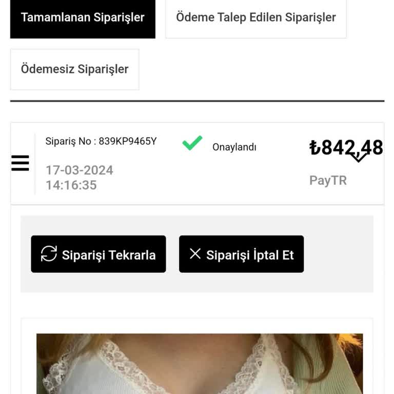 Charmé Butik Ödemeyi Alıp Siparişi Göndermiyor.