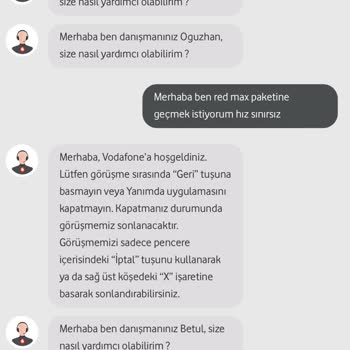Vodafone Müşteri Temsilcisi Sorumsuzluğu Sınırsız Paket