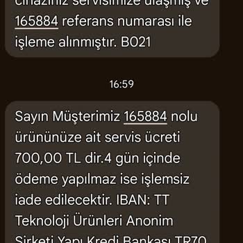 TT Teknoloji Garantisi Devam Eden Ürün İçin Ek Ücret Talebi