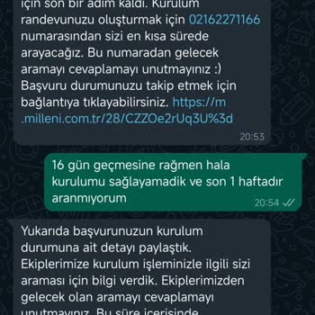 Millenicom Pişmanlıktır. 16 Gündür İnternetim Bağlanmadı.