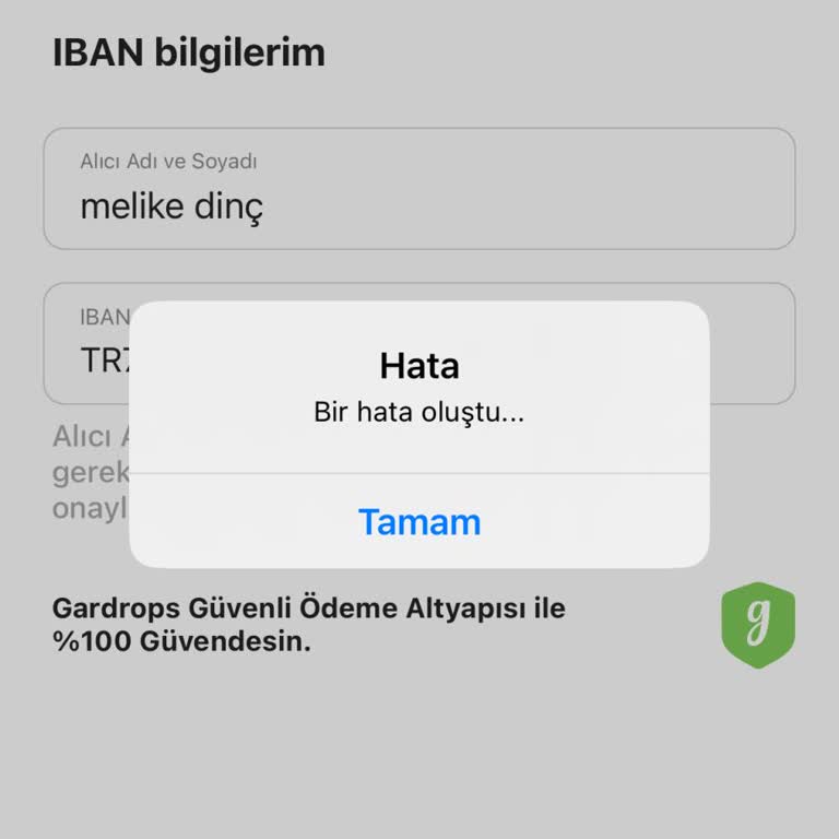 Gardrops İbana Para Aktaramama Problemi