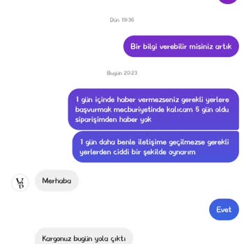 Voi Butik Siparişim Gelmedi Param İade Edilmedi