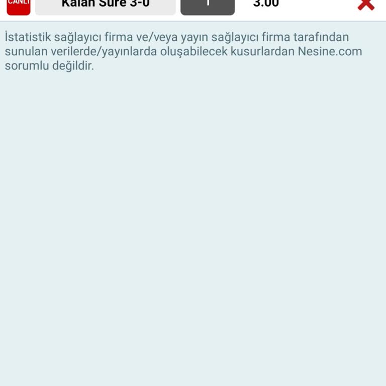 Nesine.com Kalan Sure 3.0 Kuponum Tuttu Ama Vermedi