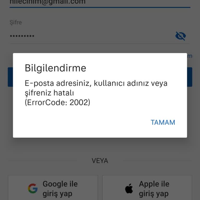 Sahibinden Hesabıma Giremiyorum Hata Alıyorum