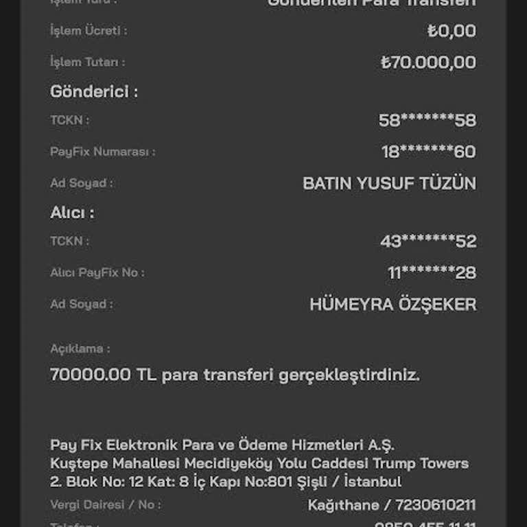 PayFix Haberim Olmadan Gerçekleşen Para Aktarımı Ve Hesap Blokesi