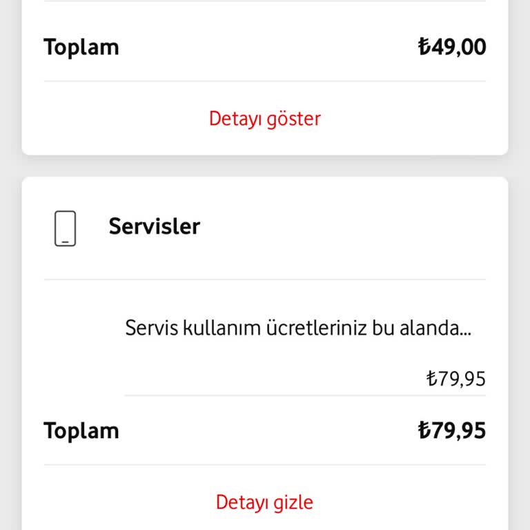 Vodafone Kullanmadığım Servis Ücreti