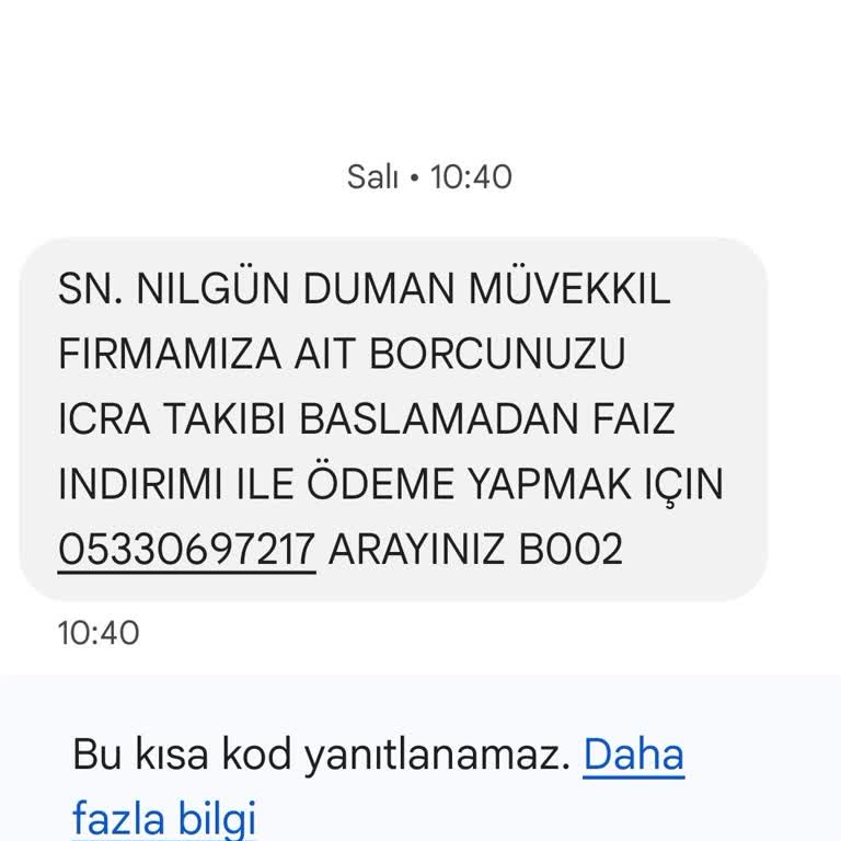 Metka Hukuk (SMS) Yanlış Borç Bilgilendirmesi Ve Haksız İcra Tehdidi