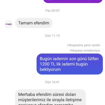 Ponçik Butik'ten İade Sorunu Ve Gecikme