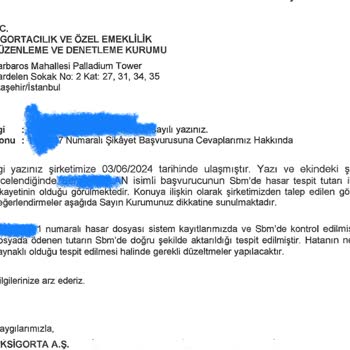 Aksigorta Yanlış Girdiği Tramer Tutarını Düzeltmiyor