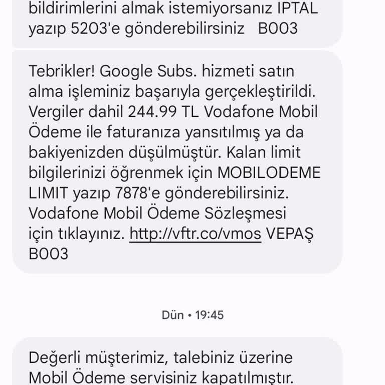 Vodafone Pay Çekilen Paramın İadesi