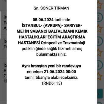 Metin Sabancı Baltalimanı Kemik Hastalıkları Eğitim ve Araştırma Hastanesi Kemik Hastalıkları Balta Limanı Hastanesi