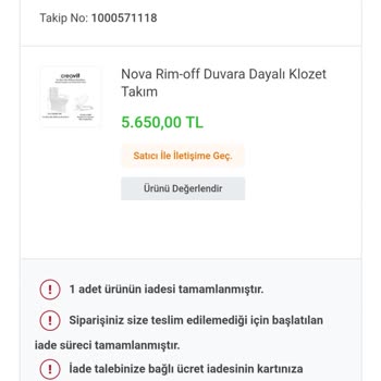 Koçtaş Ürünü Teslim Etmiyor!