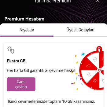 Vodafone Premium İkinci Çark Çevirmede Toplam 10Gb Vermiyor
