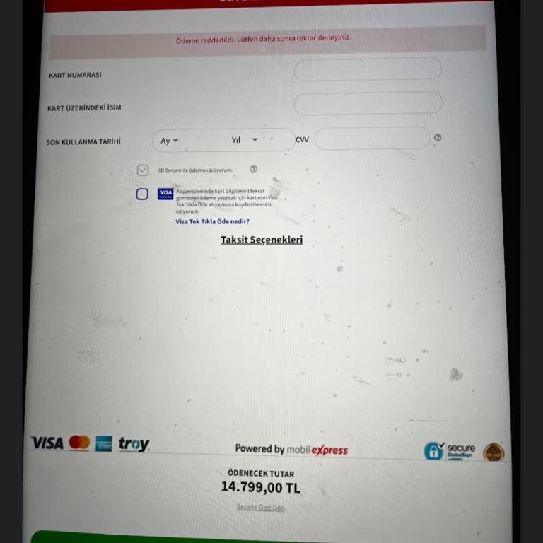 Media Markt Ödeme Reddedildi Hatası