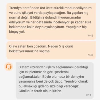 Trendyol Müşterilerini Mağdur Etmeyi Politika Edinmiş.