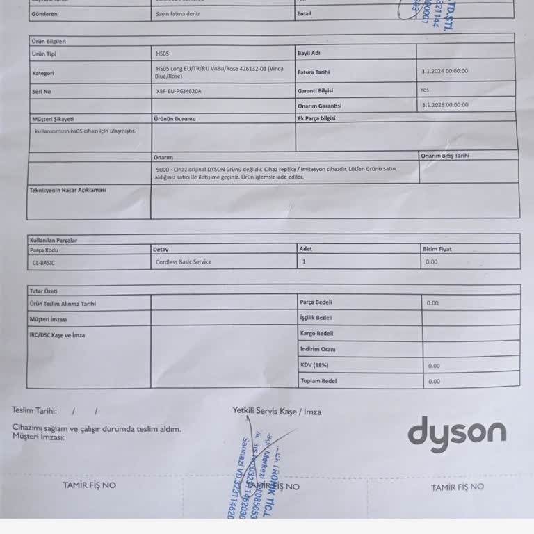 PttAVM Dyson Airwrap Siparişimde Sahte Ürün Ve İade Sorunu