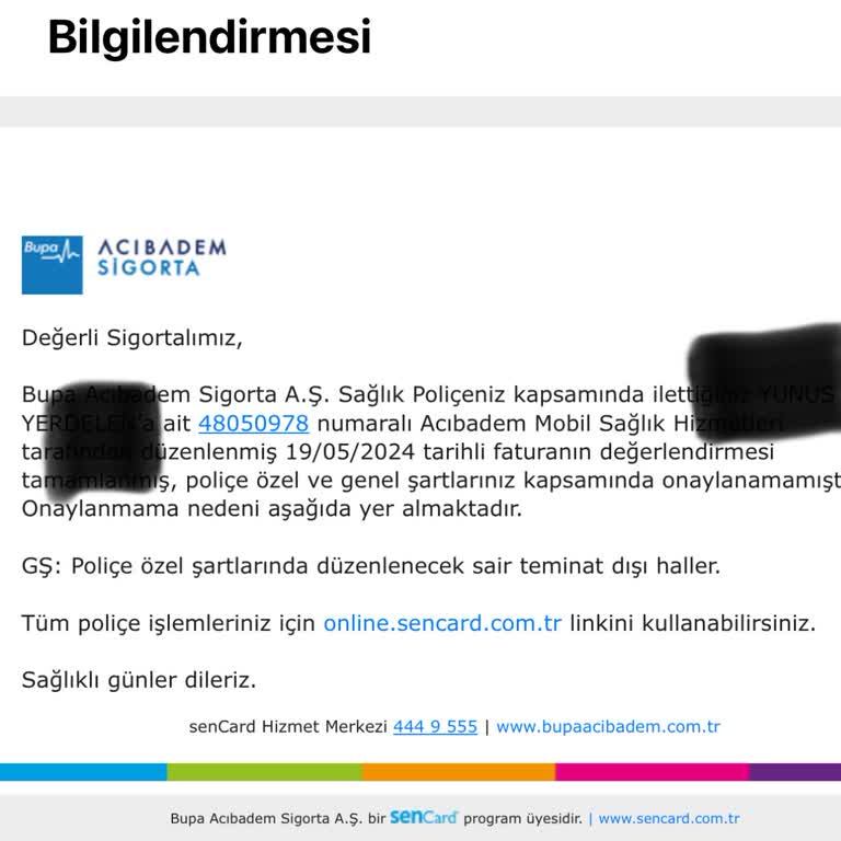 Bupa Acıbadem Sigorta Ambulans Hizmeti Sorunu