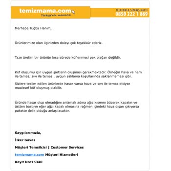 Temiz Mama 2. Kez Küflenmiş Mama Teslimatı