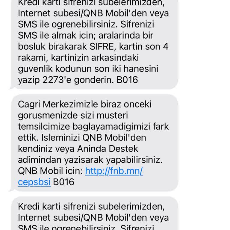 QNB Banka İletişim Problemi