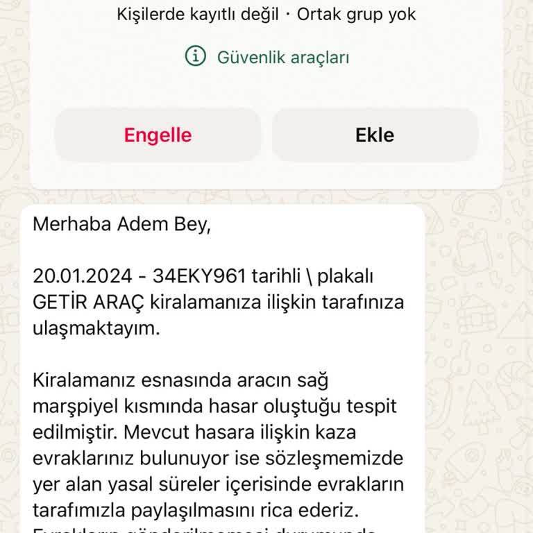 Getir 5 Ay Sonra Gelen Hasar Bildirimi Ve Yetersiz Bilgilendirme