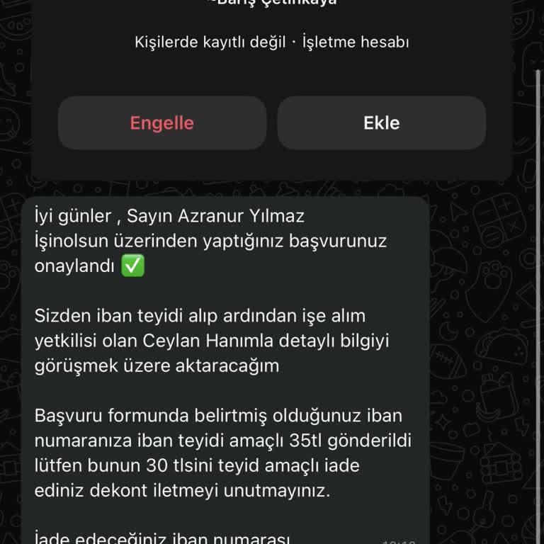 İşin Olsun İbana Gönderilen Para