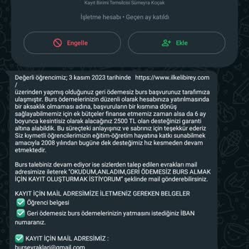 Finans Kuruluşları Adıyla Dolandırıcılık İlkeli Birey Burs Şikayeti