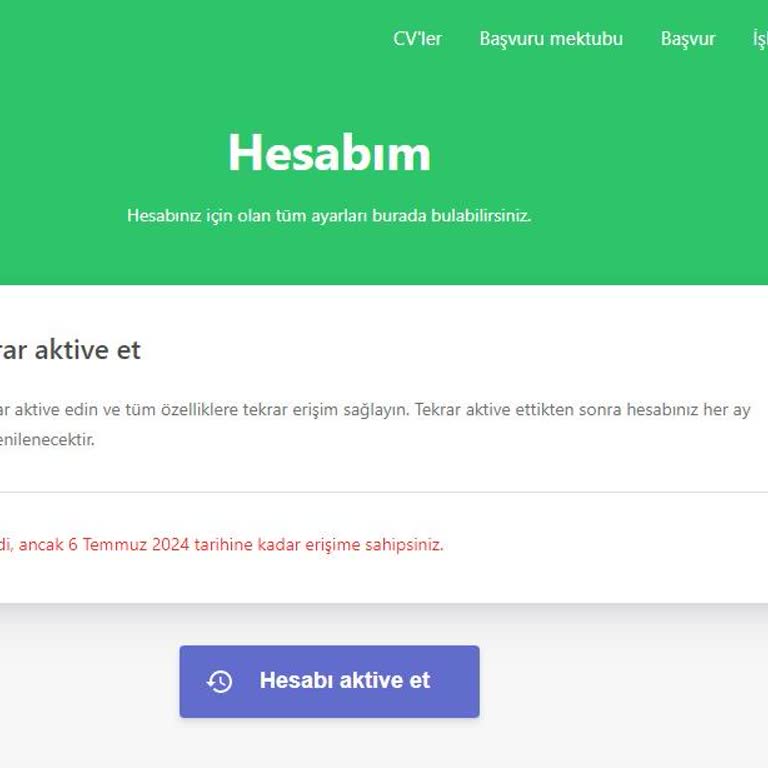 CV Maker Üyelik