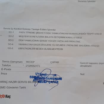 Otokoç Fiat 3aylık Aracın Fren Diskini Kullanıcı Hatası Diyerek Değiştirmiyor