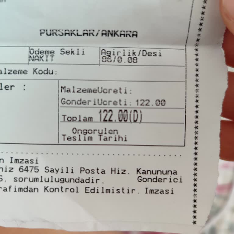 PTT Kargo Ücretin Fazla Alındığını Düşünüyorum