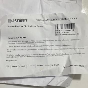 In Street Mağazasından Garanti İçin Şikayetçiyim
