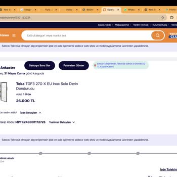 Teka Kusurlu Ürün Gönderiyor İade Değişim Yapmıyor