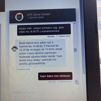 UPS Türkiye Gelmedikleri Halde Evde Yokuz Yazısı İle Teslimat Yapmadı