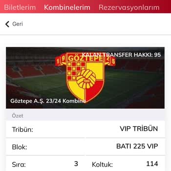 Göztepe Spor Kulubü Göztepe Kombine Bilet