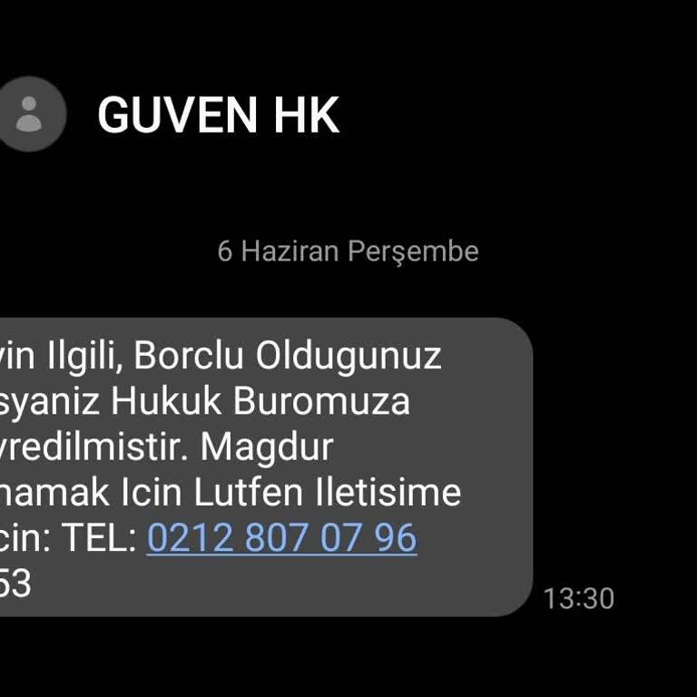 Güven Hukuk (Sms) Yanıltıcı Hukuk Bürosu Mesajları: Adıma Açılmış Sahte Dosyalar